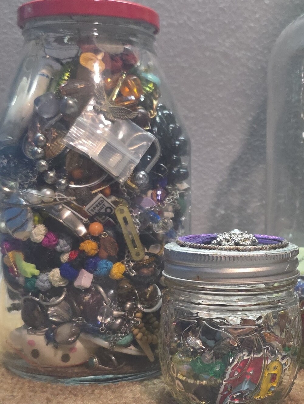 Mystery Jars! Filled To The Rim With Jewelry, Beads And Knick Knacks!!